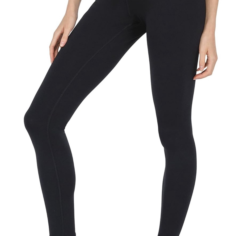 90 Degree By Reflex Black Leggings with Wide Waistband and Full Length F…